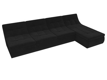 Модульный угловой диван Холидей, Черный (велюр) в Вологде - предосмотр 5