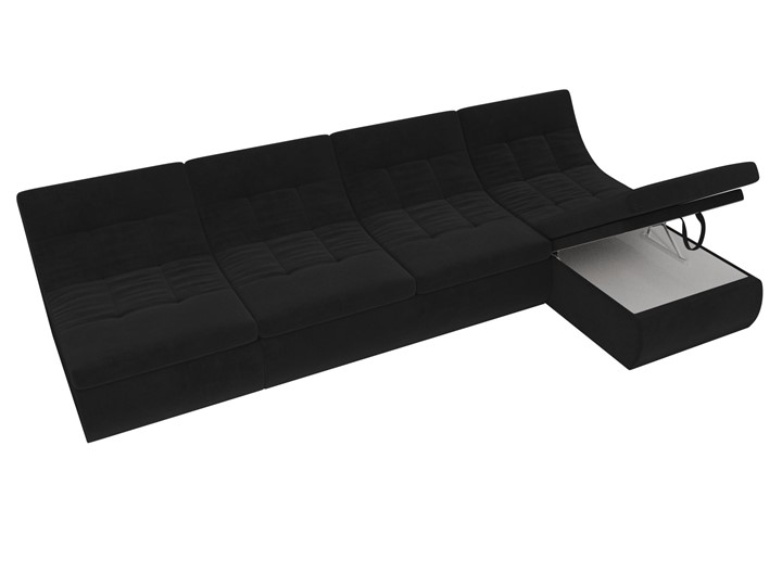 Модульный угловой диван Холидей, Черный (велюр) в Вологде - изображение 6