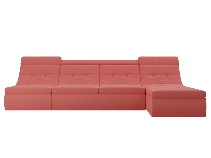 Модульный угловой диван Холидей люкс, Коралловый (микровельвет) в Вологде - изображение 3