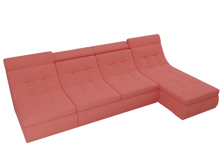 Модульный угловой диван Холидей люкс, Коралловый (микровельвет) в Вологде - изображение 6