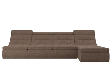 Модульный раскладной диван Холидей люкс, Коричневый (рогожка) в Вологде - предосмотр 3