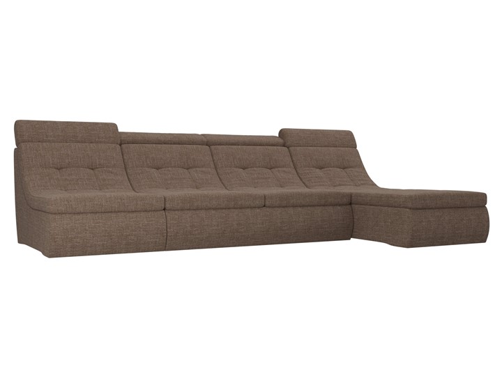 Модульный раскладной диван Холидей люкс, Коричневый (рогожка) в Вологде - изображение