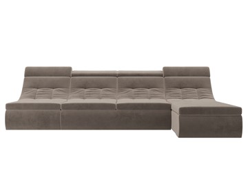 Модульный раскладной диван Холидей люкс, Коричневый (велюр) в Вологде - предосмотр 3