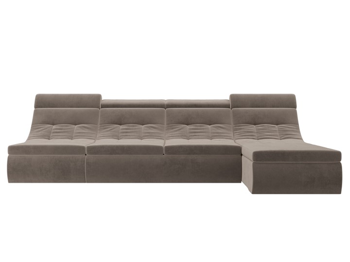 Модульный раскладной диван Холидей люкс, Коричневый (велюр) в Вологде - изображение 3