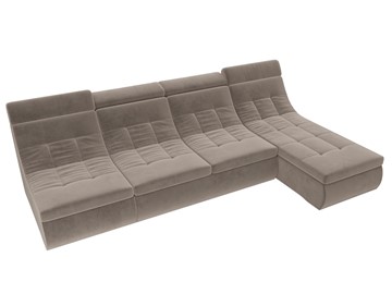 Модульный раскладной диван Холидей люкс, Коричневый (велюр) в Вологде - предосмотр 6