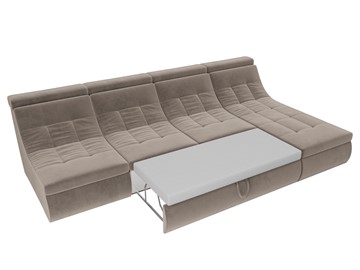 Модульный раскладной диван Холидей люкс, Коричневый (велюр) в Вологде - предосмотр 8