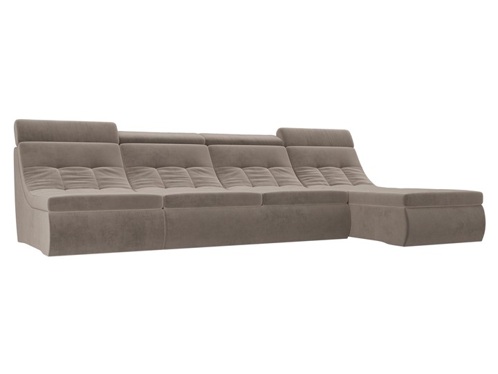 Модульный раскладной диван Холидей люкс, Коричневый (велюр) в Вологде - изображение