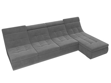 Модульный раскладной диван Холидей люкс, Серый (велюр) в Вологде - предосмотр 6