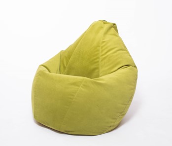 Кресло-мешок Груша среднее, велюр однотон, травянное в Вологде - предосмотр