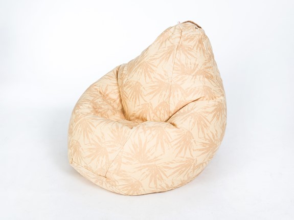 Кресло-мешок Груша большое, жаккард, бежевые листья в Вологде - изображение
