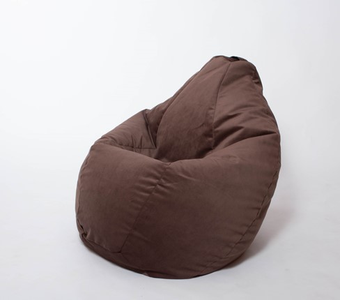 Кресло-мешок Груша большое, велюр однотон, шоколад в Вологде - изображение