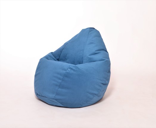 Кресло-мешок Груша большое, велюр однотон, синее в Вологде - изображение