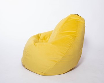 Кресло-мешок Груша среднее, велюр однотон, лимонное в Вологде - предосмотр 1