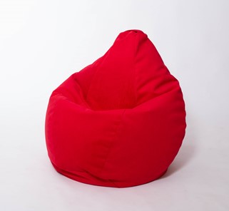 Кресло-мешок Груша большое, велюр однотон, красное в Вологде - предосмотр