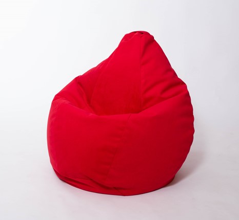 Кресло-мешок Груша большое, велюр однотон, красное в Вологде - изображение