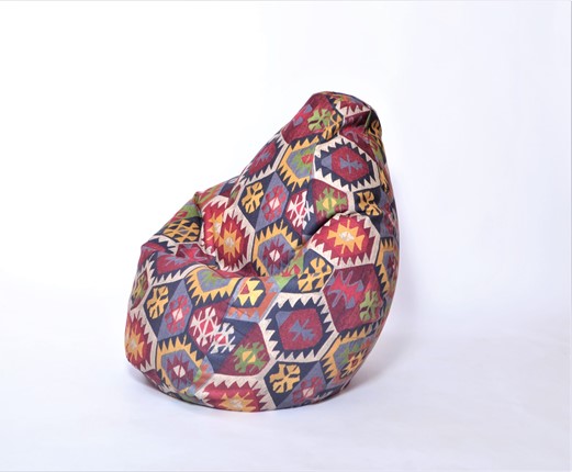 Кресло-мешок Груша среднее, велюр принт, мехико графит в Вологде - изображение