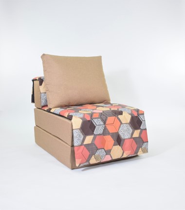 Бескаркасное кресло Харви, песочный-геометрия браун в Вологде - изображение