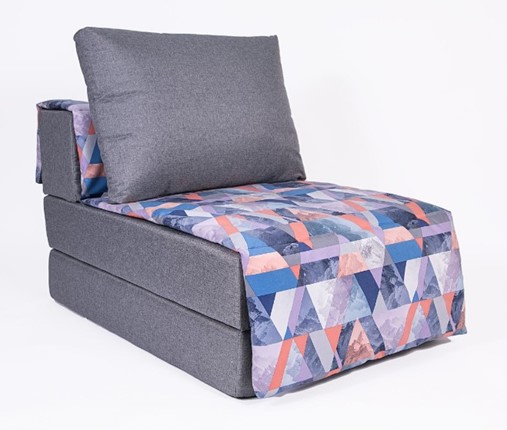 Бескаркасное кресло-кровать Харви, серый - сноу деним в Вологде - изображение