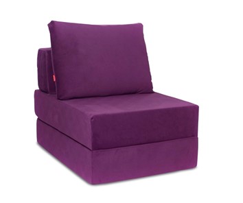 Бескаркасное кресло-кровать Окта, велюр фиолетовый в Вологде - предосмотр