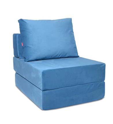 Кресло бескаркасное Окта, велюр синий в Вологде - изображение