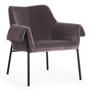 Кресло BESS (mod. 0179471) металл/вельвет, 70х71х75 см, серо-коричневый S108 (84 Brown)/черный в Вологде - предосмотр