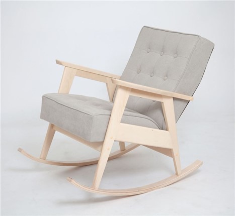 Кресло-качалка Ретро (беленый дуб / 02 - светло-серый) в Вологде - изображение