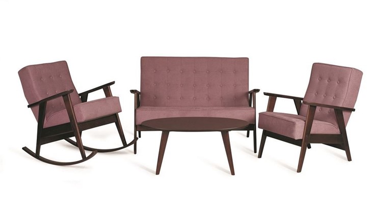 Кресло-качалка Ретро (темный тон / 08 - розовый) в Вологде - изображение 3