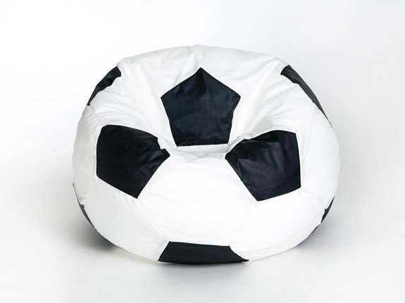 Кресло-мешок Мяч большой, бело-черный в Вологде - изображение