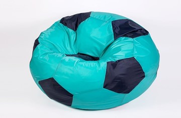 Кресло-мешок Мяч большой, бирюзово-черный в Вологде