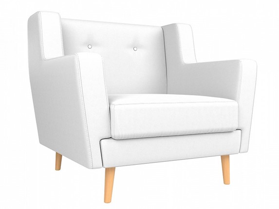 Кресло для отдыха Брайтон, Белый (Экокожа) в Вологде - изображение