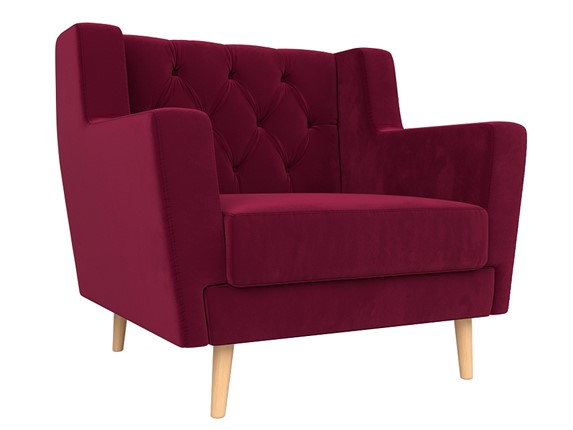 Кресло для отдыха Брайтон Люкс, Бордовый (Микровельвет) в Вологде - изображение