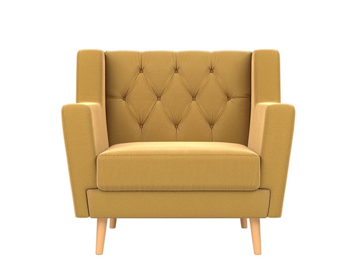 Кресло для отдыха Брайтон Люкс, Желтый (Микровельвет) в Вологде - изображение 1