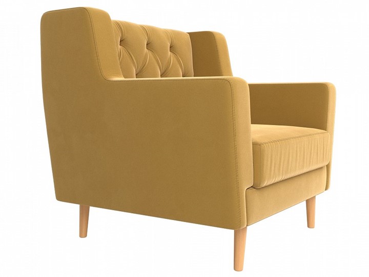 Кресло для отдыха Брайтон Люкс, Желтый (Микровельвет) в Вологде - изображение 2