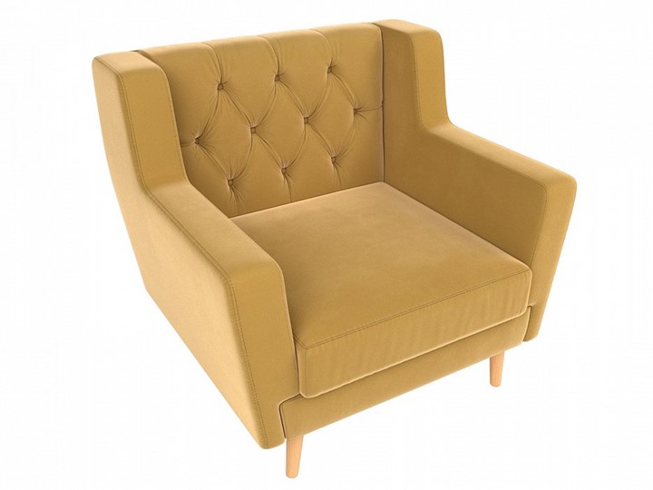 Кресло для отдыха Брайтон Люкс, Желтый (Микровельвет) в Вологде - изображение 3