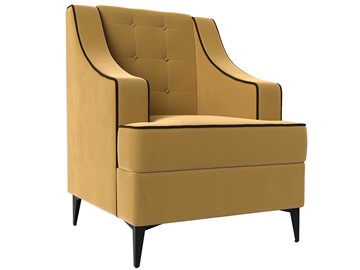 Кресло на ножках Марк, Желтый\коричневый (Микровельвет) НПБ в Вологде - предосмотр