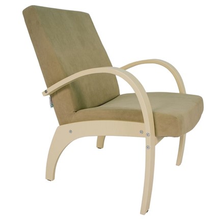 Кресло Денди шпон, ткань ультра санд, каркас дуб шампань шпон в Вологде - изображение