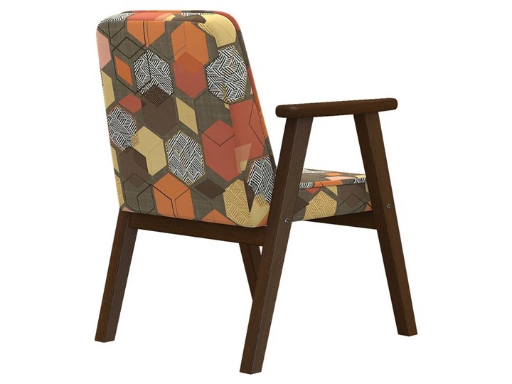 Кресло в гостиную  Ретро ткань геометрия коричневый, каркас орех в Вологде - изображение 1