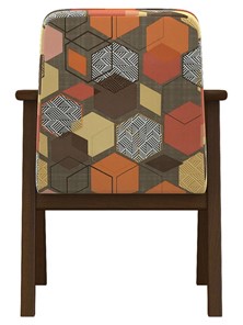 Кресло в гостиную  Ретро ткань геометрия коричневый, каркас орех в Вологде - предосмотр 2