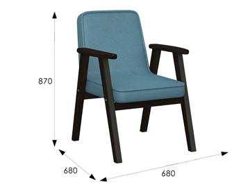 Мягкое кресло Ретро ткань голубой, каркас венге в Вологде - предосмотр 6