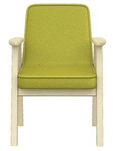 Кресло в гостиную  Ретро ткань лайм, каркас лак в Вологде - предосмотр 3