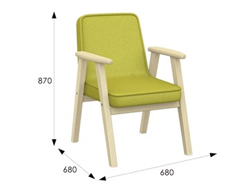 Кресло в гостиную  Ретро ткань лайм, каркас лак в Вологде - предосмотр 5