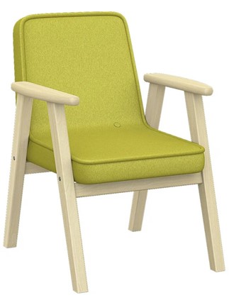 Кресло в гостиную  Ретро ткань лайм, каркас лак в Вологде - изображение