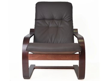 Кресло в гостиную  Сайма (экокожа шоколад, каркас вишня) в Вологде - предосмотр 2