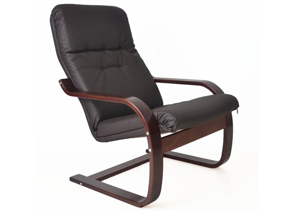 Кресло в гостиную  Сайма (экокожа шоколад, каркас вишня) в Вологде - изображение
