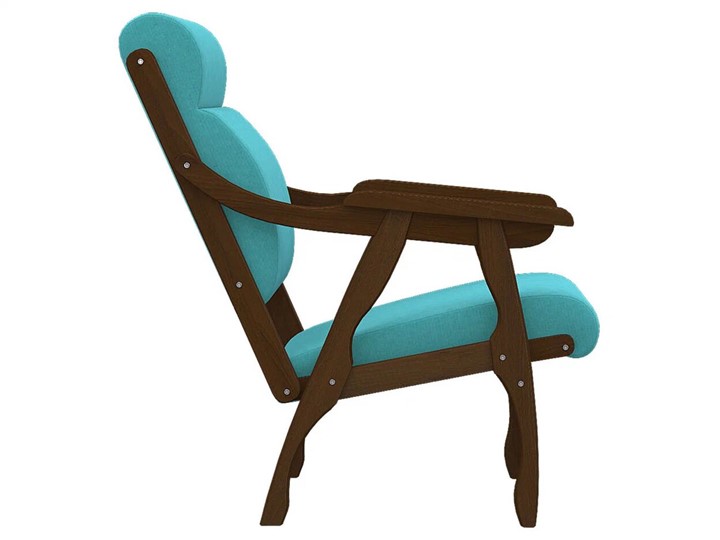 Кресло в гостиную  Вега 10 ткань бирюза, каркас орех в Вологде - изображение 2