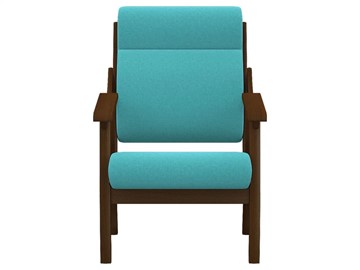 Кресло в гостиную  Вега 10 ткань бирюза, каркас орех в Вологде - предосмотр 3