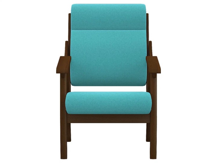 Кресло в гостиную  Вега 10 ткань бирюза, каркас орех в Вологде - изображение 3