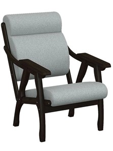 Мягкое кресло Вега 10 ткань серый, каркас венге в Вологде - предосмотр