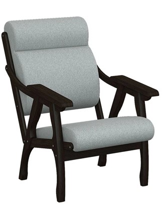 Мягкое кресло Вега 10 ткань серый, каркас венге в Вологде - изображение