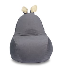 Кресло-игрушка Зайка (короткие уши), тёмно-серый в Вологде - предосмотр